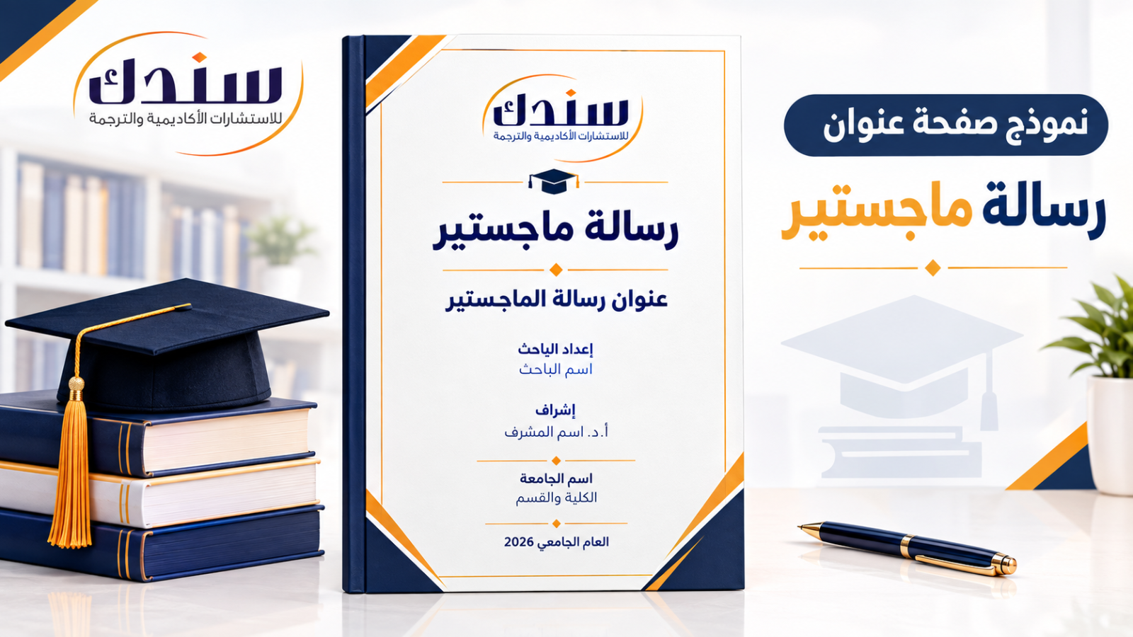نموذج صفحة عنوان رسالة ماجستير